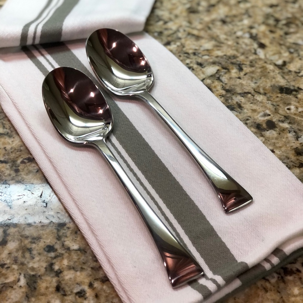 SAMBONET TRIENNALE LOT OF 2 SERVING SPOONS. NEW